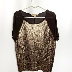 Michael Kors Brown Sequin Top